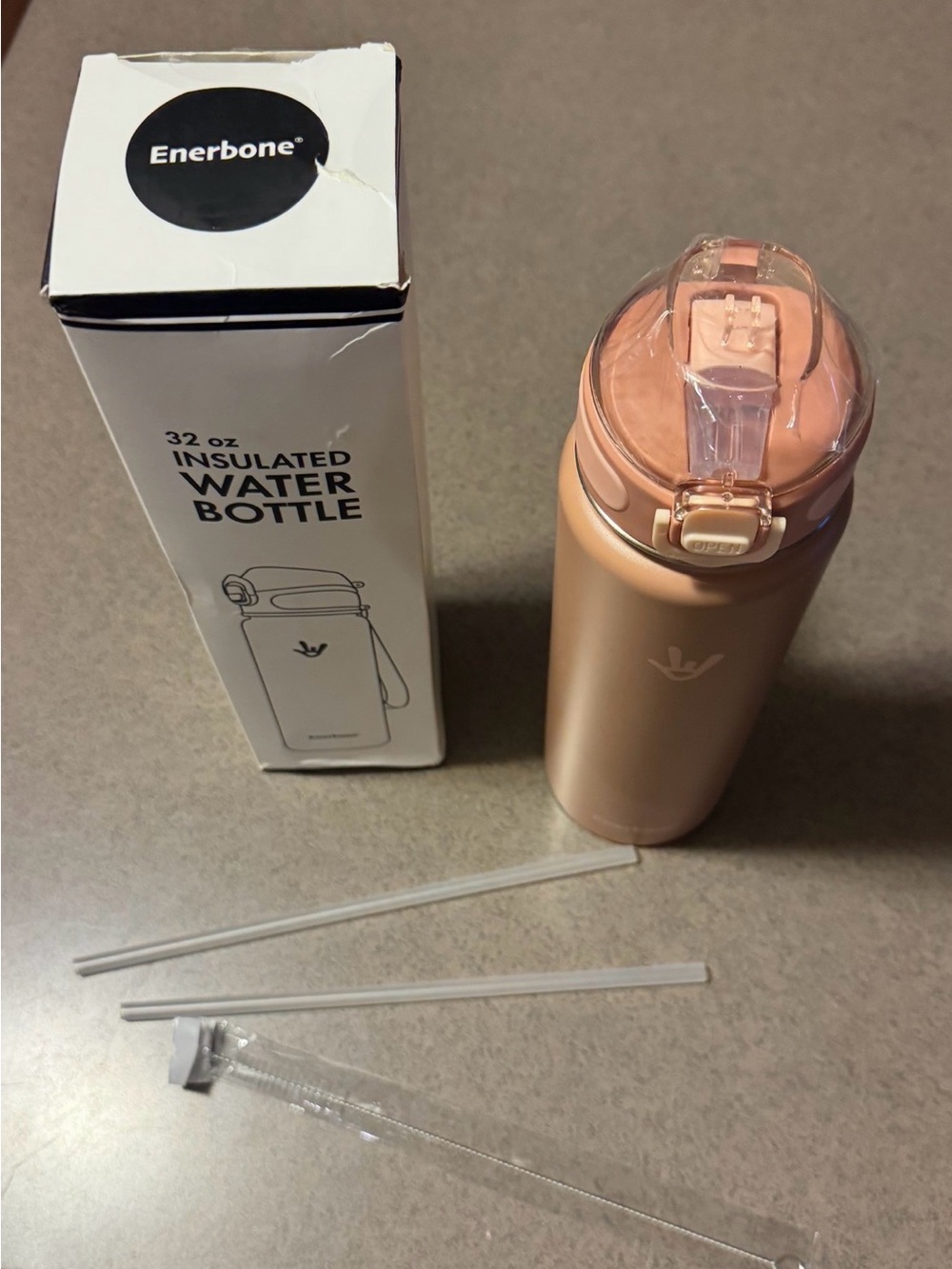 New Enerbone Rose Gold 32 oz Insulated Water Bottle